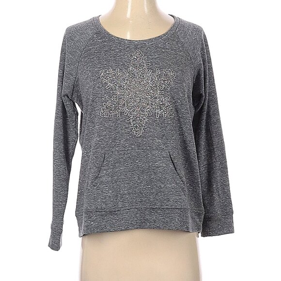NWT Style & Co. Petite Women’s Lightweight Snowflake Essential Sweatshirt PS - Picture 1 of 4
